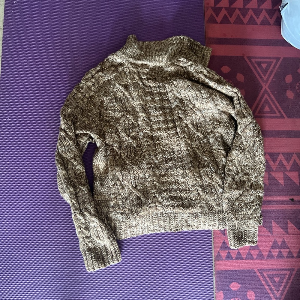 Cable Knit Brown Sweater